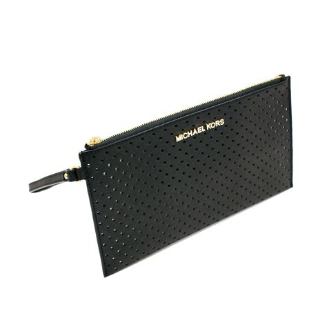 michael kors large flat black pouch|michael kors handbag clutch.